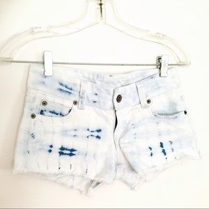 LF denim Tie/die shorts