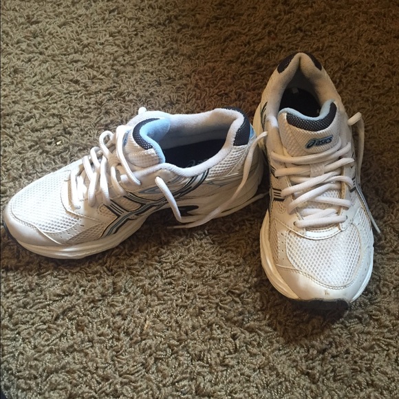 White and blue Asics :) worn twice