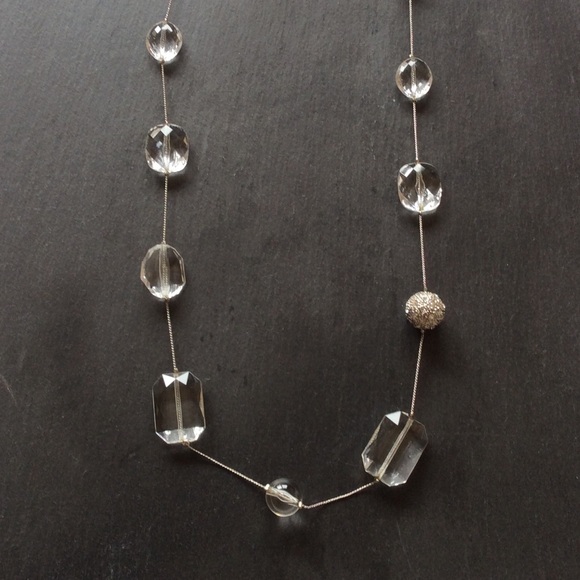 New York & Company Jewelry - New York & Company Necklace - Silver/Clear Lucite