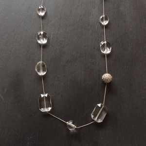 New York & Company Necklace - Silver/Clear Lucite