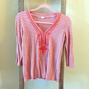 Jcrew three quarter sleeve top