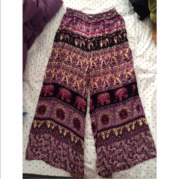 Elephant print flow pants