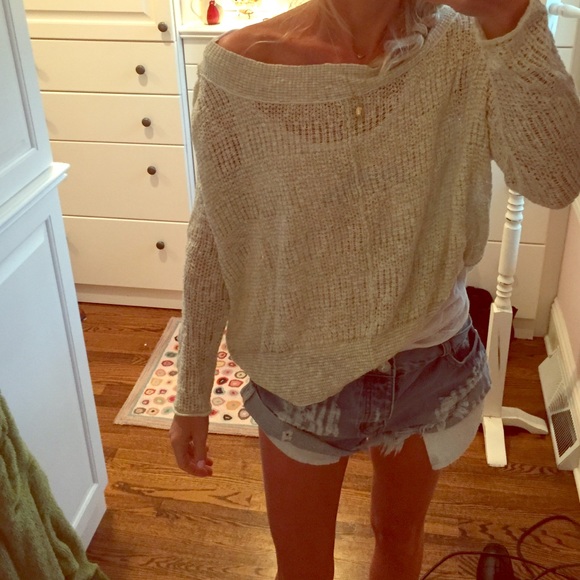 FREE PEOPLE boat neck open weave.