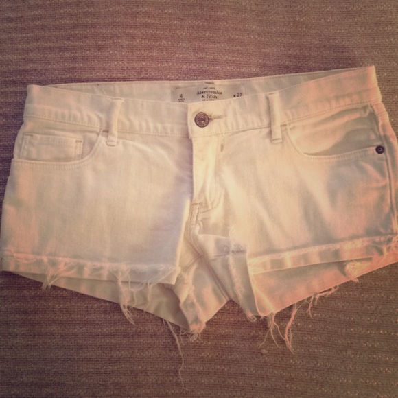 A&F White Jean Shorts