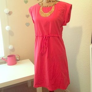 Pink draw string dress