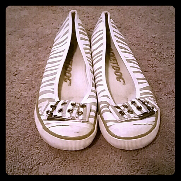 Gold and white flats