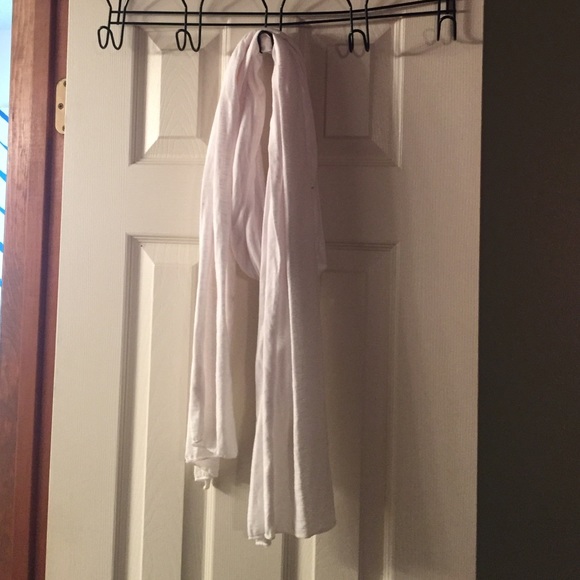 Long White Cotton Scarf