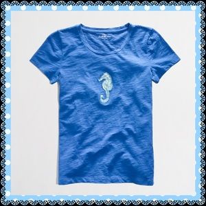 J. Crew  FACTORY SEQUIN SEA HORSE COLLECTOR TEE  M