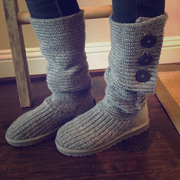 Grey Knit UGG boots