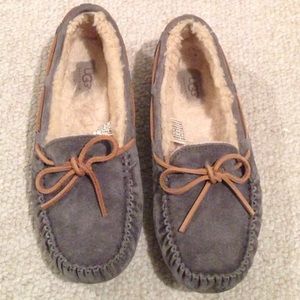 Gray UGG moccasins