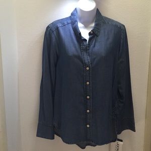 Chambray Button Down Denim Shirt