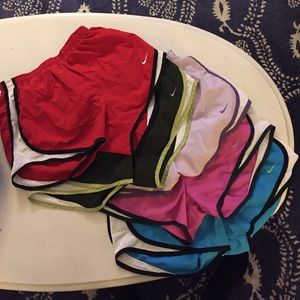 5 pairs of multi-colored Nike Dri-fit shorts