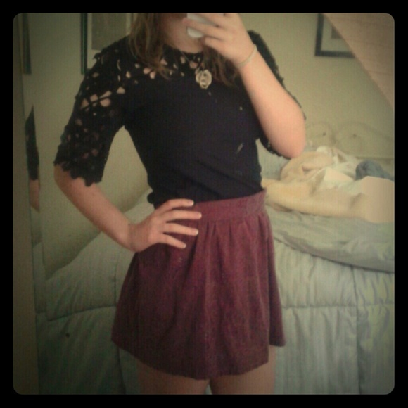 Black dress shirt with lace arms