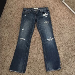 Abercrombie and Fitch dark distressed jeans 8R