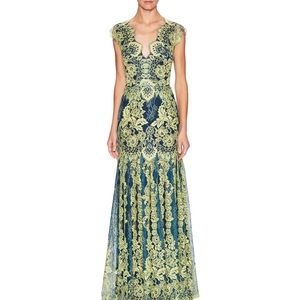 Erin Fetherston Lace cap sleeve evening gown Erin Fetherston Lace cap sleeve evening gown