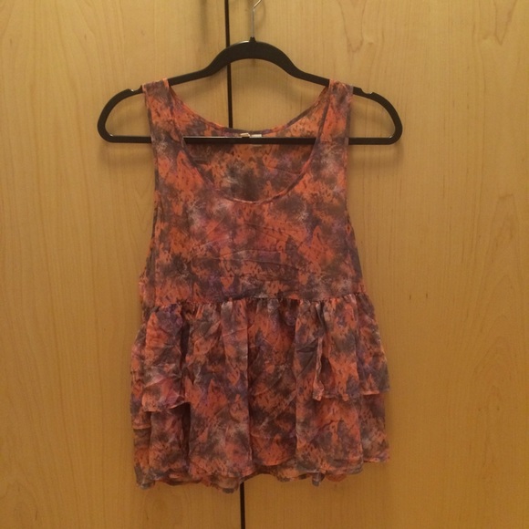 Frenchi Sheer Chiffon Blouse with Ruffle Details