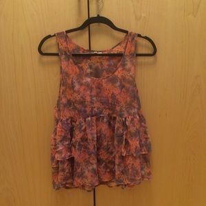 Frenchi Sheer Chiffon Blouse with Ruffle Details