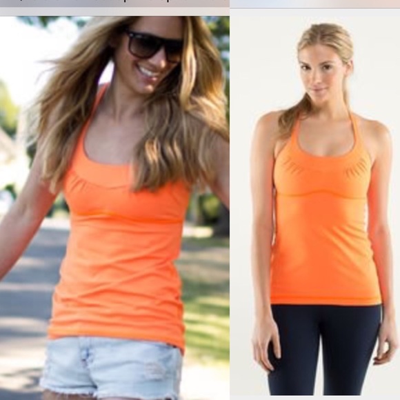 🌟Final Price🌟Lulu EUC Orange Scoop Me Up Tank. 4