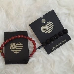 red brandy bracelet and a hair pin