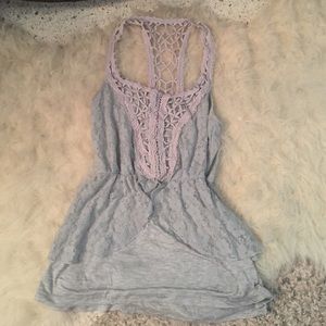 Grey racerback peplum top