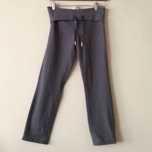 Lululemon Gray Foldover Waistband Tights SZ6