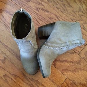 Taupe Suede Ankle Booties