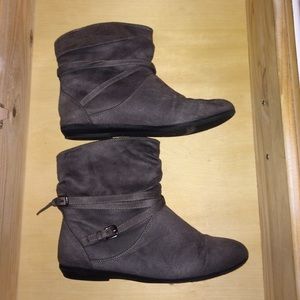 Gray suede boots