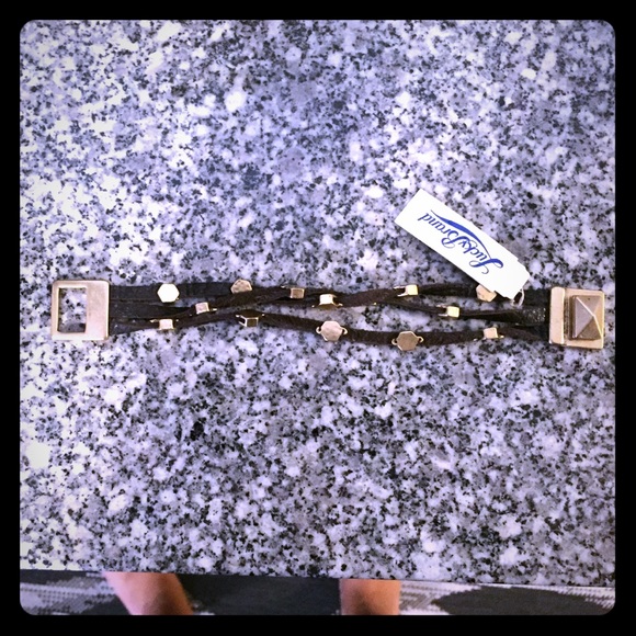 NWT Lucky Brand brown suede gold studded bracelet