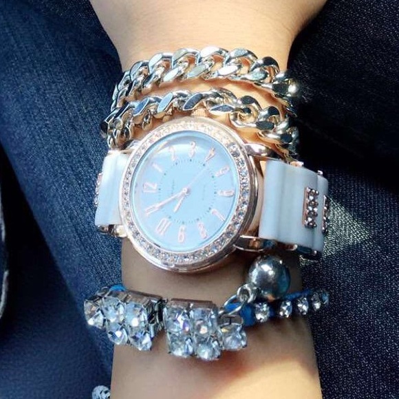 White jewel Dial Watch