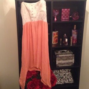 Lace dress. High low style.