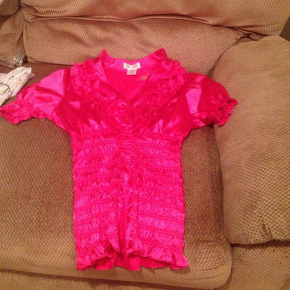 Dressy Ruffled magenta shirt