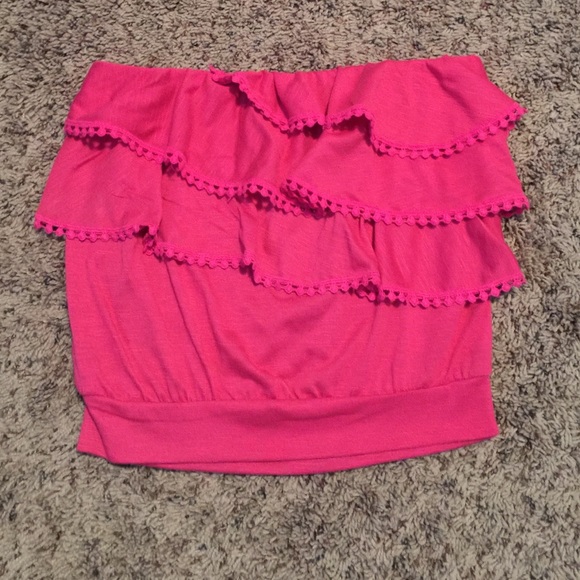 Hot pink frilled top