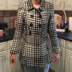 Arden B plaid wool pea coat