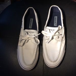 White Sperry Topsider boat shoes