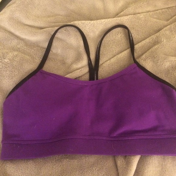 Lululemon purple and black flow y sports bra. Sz 8