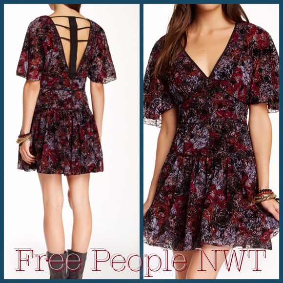 NWT Free People Dress in berry combo, size 10 - Picture 1 of 3