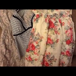 Vintage floral, Gray lace dress, & Tankini Bundle
