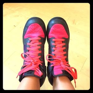 Nike Pink purple and grey Nike high tops