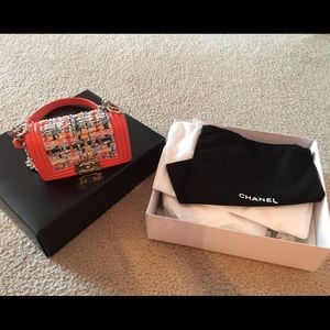 A brand new Chanel boy bag. Never been used.