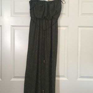 Forest green bohemian knit maxi dress