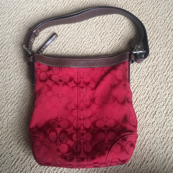 Coach purse red gently used