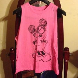 Bright pink Mickey shirt