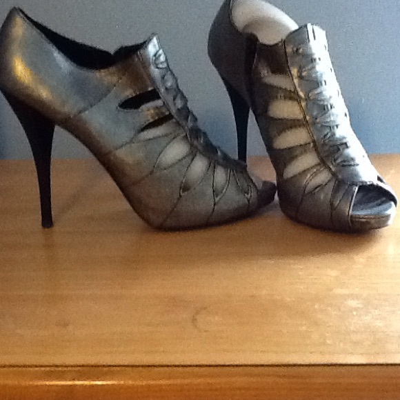 Metallic Silver booties