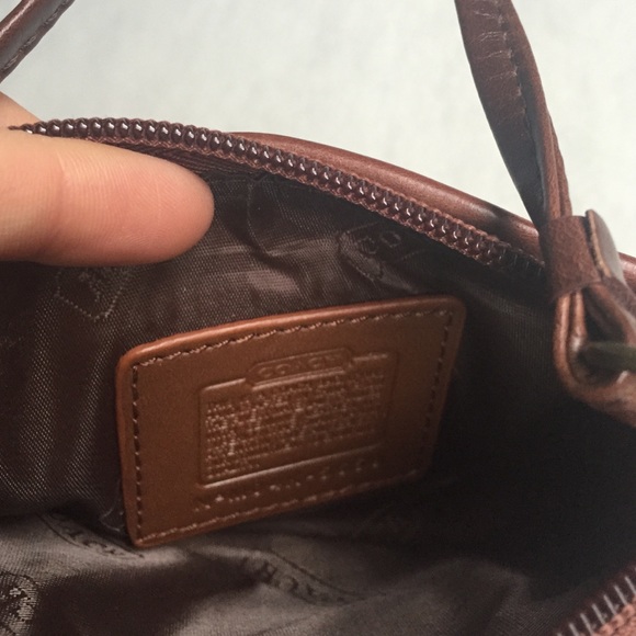 Brown Block Pattern Coach Wristlet - Picture 4 of 4