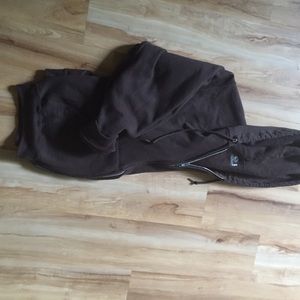 NEVER WORN Brown zip up hoodie. Size: M