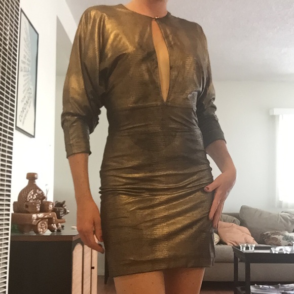 Crackled Gold Bebe Dress