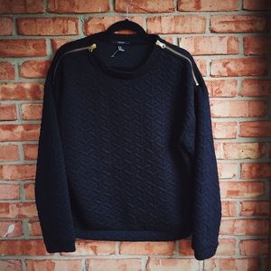 Forever 21 Quilted Zip Sweater