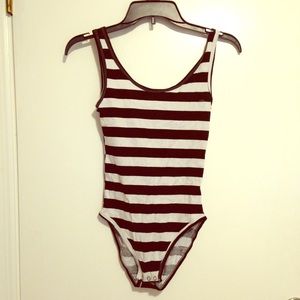 LA Hearts striped unitard tank