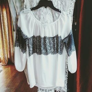 Flowy Black Lace Blouse