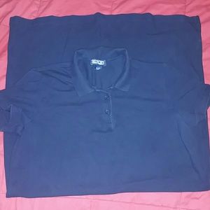 Lands End mavy blue polo dress